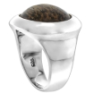 Picture of Sterling Silver Round shaped Tigerwood Ring for Women 13/16 inch wide sizes 6-10