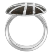 Picture of Sterling Silver Gashed Round Tigerwood Ring for Women 13/16 inch wide sizes 6-10