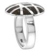 Picture of Sterling Silver Gashed Round Tigerwood Ring for Women 13/16 inch wide sizes 6-10
