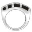 Picture of Sterling Silver Striped Rectangular Tigerwood Ring for Women 9/16 inch wide sizes 6-10