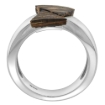 Picture of Sterling Silver Double Triangle Tigerwood Ring for Women 5/8 inch wide sizes 6-10
