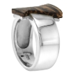 Picture of Sterling Silver Double Triangle Tigerwood Ring for Women 5/8 inch wide sizes 6-10