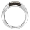 Picture of Sterling Silver Concave Tigerwood Ring for Women 3/8 inch wide sizes 6-10