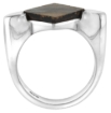 Picture of Sterling Silver Diamond shaped Tigerwood Ring for Women 9/16 inch wide sizes 6-10