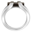 Picture of Sterling Silver Wire Tigerwood Ring for Women 5/8 inch wide sizes 6-10