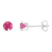 Picture of Sterling Silver 4mm Round Birthstone Crystal Stud Earrings with Swarovski Elements 1/2 ct total