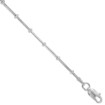 Picture of Sterling Silver 1mm Square Snake Chain Station Necklaces & Bracelets for Women 2mm Beads Nickel Free Italy sizes 7-30 inch