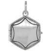 Picture of Very Small 5/8 inch Sterling silver Beaded Border Hexagon Locket Necklace for Women Flawless Polished Finish Available with or without Chain