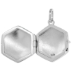 Picture of Very Small 5/8 inch Sterling silver Beaded Border Hexagon Locket Necklace for Women Flawless Polished Finish Available with or without Chain