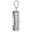 Picture of Small 3/4 inch Sterling silver Oval Embossed Center Rectangular Picture frame Locket Necklace for Women Flawless Polished Finish Available with or without Chain