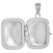 Picture of Small 3/4 inch Sterling silver Oval Embossed Center Rectangular Picture frame Locket Necklace for Women Flawless Polished Finish Available with or without Chain
