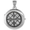 Picture of 7/8 inch Sterling Silver Celtic Five-fold Knot Round Locket for Women Flawless Polished Finish Available with or without Chain
