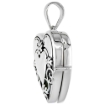 Picture of Very Small 5/8 inch Sterling silver Embossed Heart Locket Necklace for Women Flawless Polished Finish Available with or without Chain