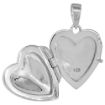 Picture of Very Small 5/8 inch Sterling silver Embossed Heart Locket Necklace for Women Flawless Polished Finish Available with or without Chain