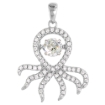 Picture of Sterling silver Dancing CZ Octopus Necklace Micro Pave 16 - 20 inch Boston Chain