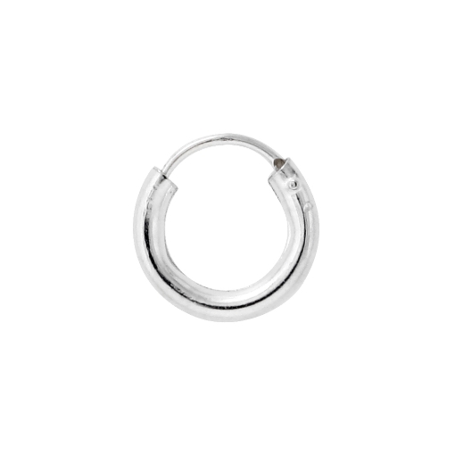 Picture of 2mm Thick Sterling Silver Small 10mm Endless Hoop Earrings for Cartilage Nose and Lips 3/8 inch