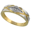Picture of 10k Yellow Gold Diamond Engagement Ring Women 0.06 cttw Brilliant Cut 3/16 inch 5mm wide