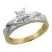 Picture of 10k Yellow Gold Diamond Engagement Ring Women 0.06 cttw Brilliant Cut 3/16 inch 5mm wide