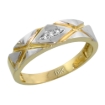 Picture of 10k Yellow Gold Diamond Engagement Ring Women 0.06 cttw Brilliant Cut 3/16 inch 5mm wide