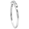 Picture of 14k White Gold Alternating Genuine Gem & Diamond 5-Stone Ring Round Brilliant cut 0.17ct 2.7mm size 5-10