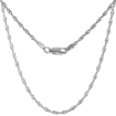 Picture of 1.7 - 3.3mm Sterling Silver Singapore Chain Necklace Nickel Free Italy sizes 7 - 30 inch