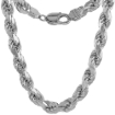 Picture of Very Thick Sterling Silver 8mm Diamond-cut Rope Chain Necklaces and Bracelets for Men Handmade Nickel Free Italy 8-30 inch