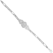 Picture of Sterling Silver St. Jude Bracelet for Women with Figaro Links Diamond Cut finish 1/2 inch wide available 7-8 inch
