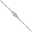 Picture of Sterling Silver St. Jude Bracelet for Women with Figaro Links Diamond Cut finish 1/2 inch wide available 7-8 inch
