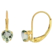 Picture of 10k Gold Gemstone Leverback Earrings 5mm Heart Shape 1 ct 9/16 inch