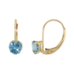 Picture of 10k Gold Gemstone Leverback Earrings 5mm Heart Shape 1 ct 9/16 inch