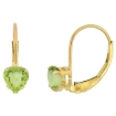 Picture of 10k Gold Gemstone Leverback Earrings 5mm Heart Shape 1 ct 9/16 inch