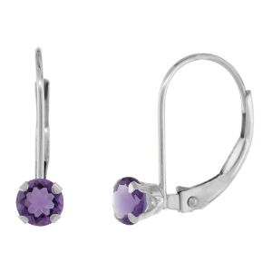 Picture of 10k Gold Gemstone Leverback Earrings 4mm Round 0.50 ct 9/16 inch