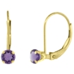 Picture of 10k Gold Gemstone Leverback Earrings 4mm Round 0.50 ct 9/16 inch
