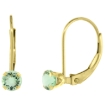 Picture of 10k Gold Gemstone Leverback Earrings 4mm Round 0.50 ct 9/16 inch