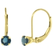 Picture of 10k Gold Gemstone Leverback Earrings 4mm Round 0.50 ct 9/16 inch