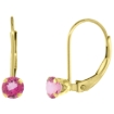 Picture of 10k Gold Gemstone Leverback Earrings 4mm Round 0.50 ct 9/16 inch