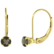 Picture of 10k Gold Gemstone Leverback Earrings 4mm Round 0.50 ct 9/16 inch