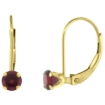 Picture of 10k Gold Gemstone Leverback Earrings 4mm Round 0.50 ct 9/16 inch