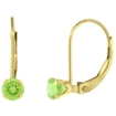 Picture of 10k Gold Gemstone Leverback Earrings 4mm Round 0.50 ct 9/16 inch