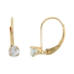 Picture of 10k Gold Gemstone Leverback Earrings 4mm Round 0.50 ct 9/16 inch