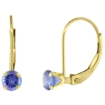 Picture of 10k Gold Gemstone Leverback Earrings 4mm Round 0.50 ct 9/16 inch