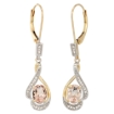 Picture of 14K Gold Diamond Natural Gemstone Leverback Earrings Oval 7x5 mm 1 7/16 inch long