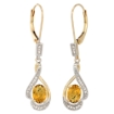 Picture of 14K Gold Diamond Natural Gemstone Leverback Earrings Oval 7x5 mm 1 7/16 inch long