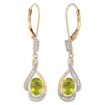 Picture of 14K Gold Diamond Natural Gemstone Leverback Earrings Oval 7x5 mm 1 7/16 inch long