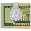 Picture of Sterling Silver Half Dollar Money Clip Spring Back with Genuine Coin