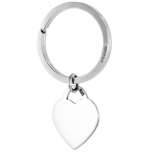 Picture of Sterling Silver Split Ring Key Ring with Tags for Engraving and Personalizing 33mm (1 1/4 inch)