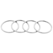 Picture of 316L Stainless Steel Pipe Cut 1mm Toe Ring Wedding Band Midi Ring for Women Very Thin Stackable Polished Comfort Fit sizes 1 - 6