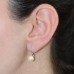 Picture of 10k Gold & Sterling Silver High Luster Gray Pink & White 7.5 mm Pearl Leverback Earrings for Women