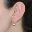 Picture of 10k Gold & Sterling Silver High Luster Gray Pink & White 7.5 mm Pearl Leverback Earrings for Women