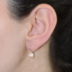Picture of 10k Gold & Sterling Silver High Luster Gray Pink & White 7.5 mm Pearl Leverback Earrings for Women